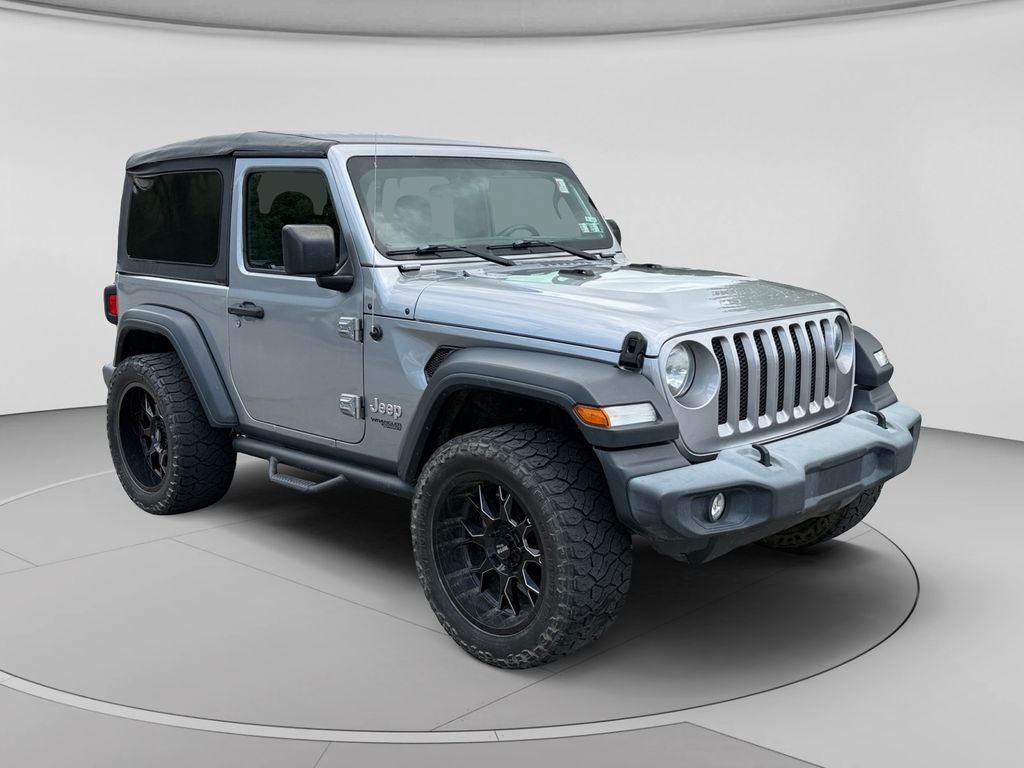 2018 Jeep Wrangler Sport in Billet Silver Metallic Clearcoat — front three-quarter view