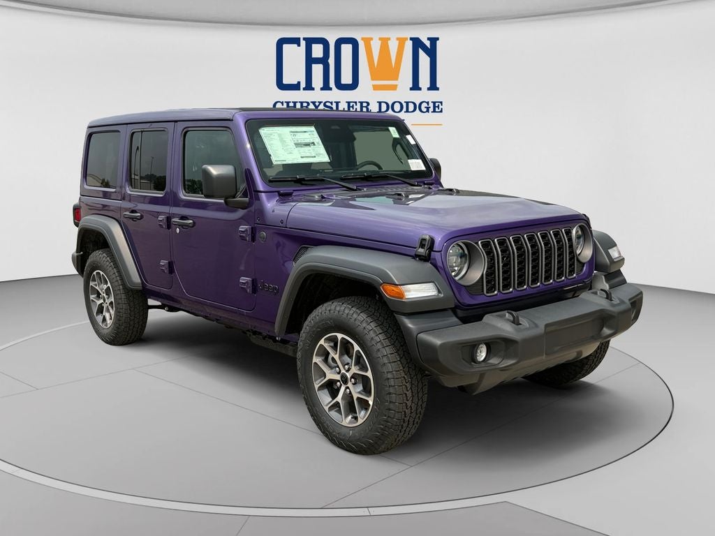 2026 Jeep Wrangler Sport S in Reign — front three-quarter view