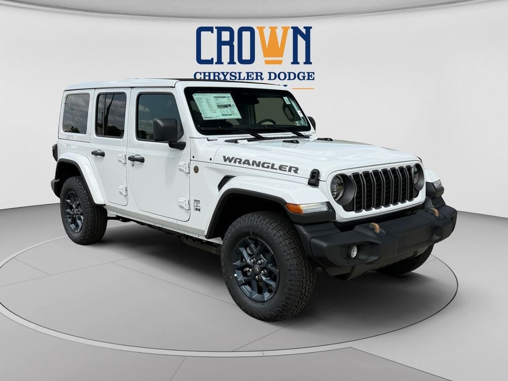 2026 Jeep Wrangler 85th Anniversary Edition in Bright White Clearcoat — front three-quarter view