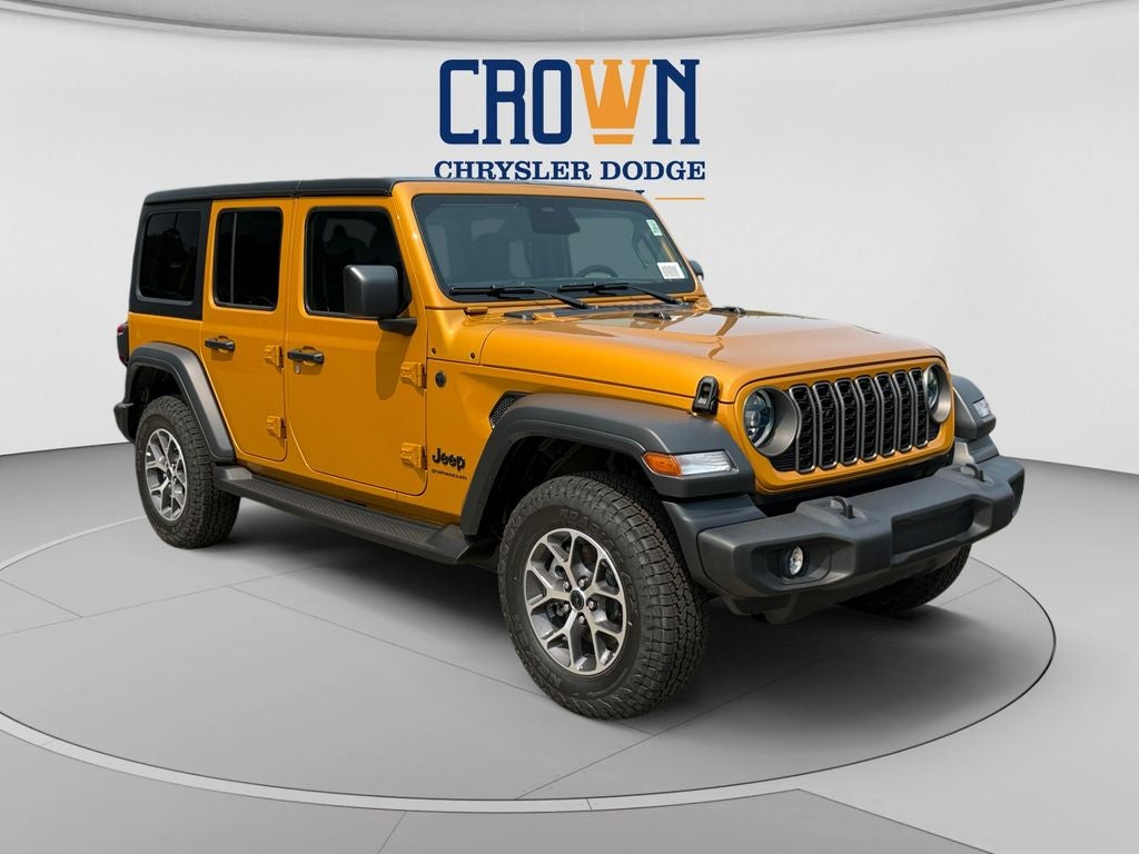 2026 Jeep Wrangler Sport S in Goldilocks — front three-quarter view