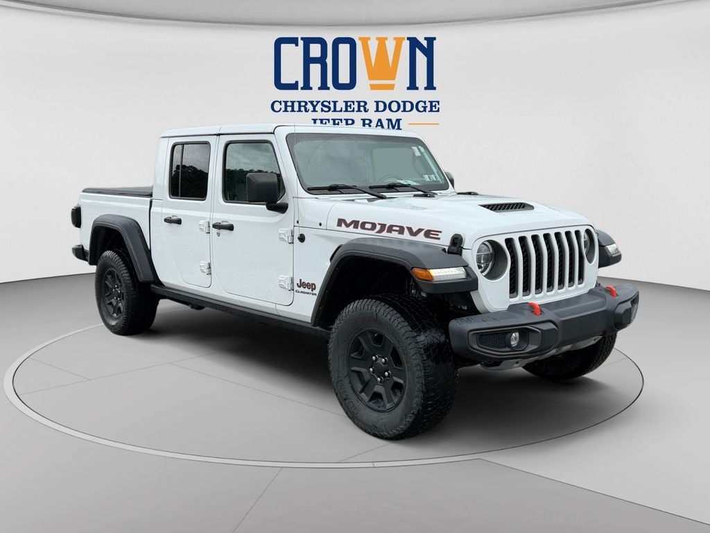 2022 Jeep Gladiator Mojave in Bright White Clearcoat — front three-quarter view