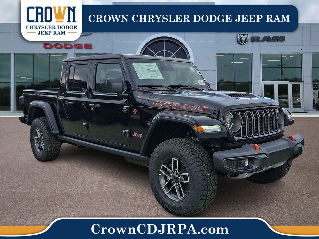 2026 Jeep Gladiator Mojave in Black Clearcoat — front three-quarter view