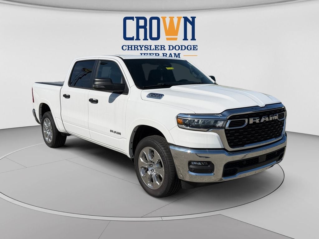 2026 RAM 1500 Big Horn/Lone Star in Bright White Clearcoat — front three-quarter view