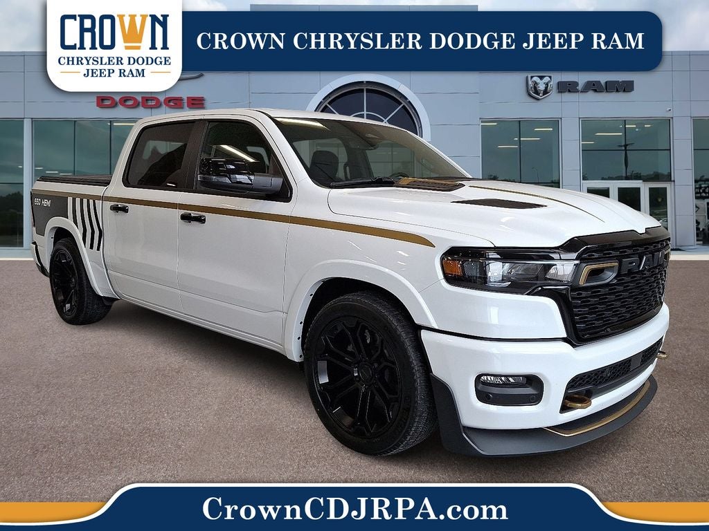 2026 RAM 1500 DC 650 in Bright White Clearcoat — front three-quarter view