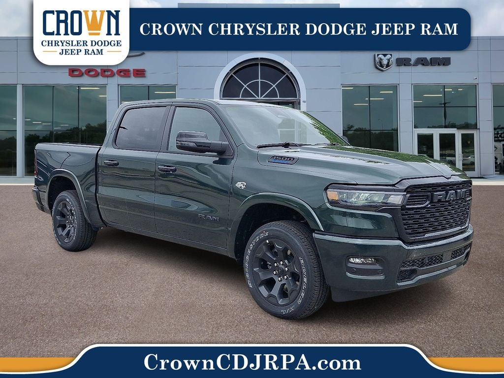 2026 RAM 1500 Big Horn/Lone Star in Serrano Green Metallic — front three-quarter view