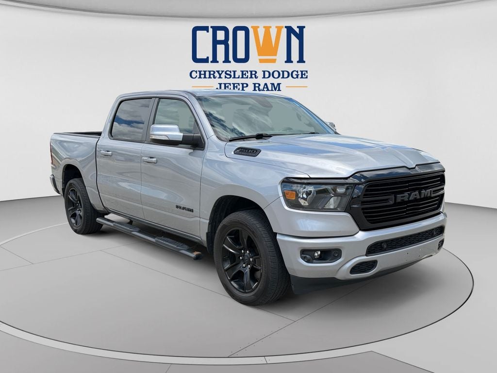 2020 RAM 1500 Big Horn/Lone Star in Billet Silver Metallic Clearcoat — front three-quarter view