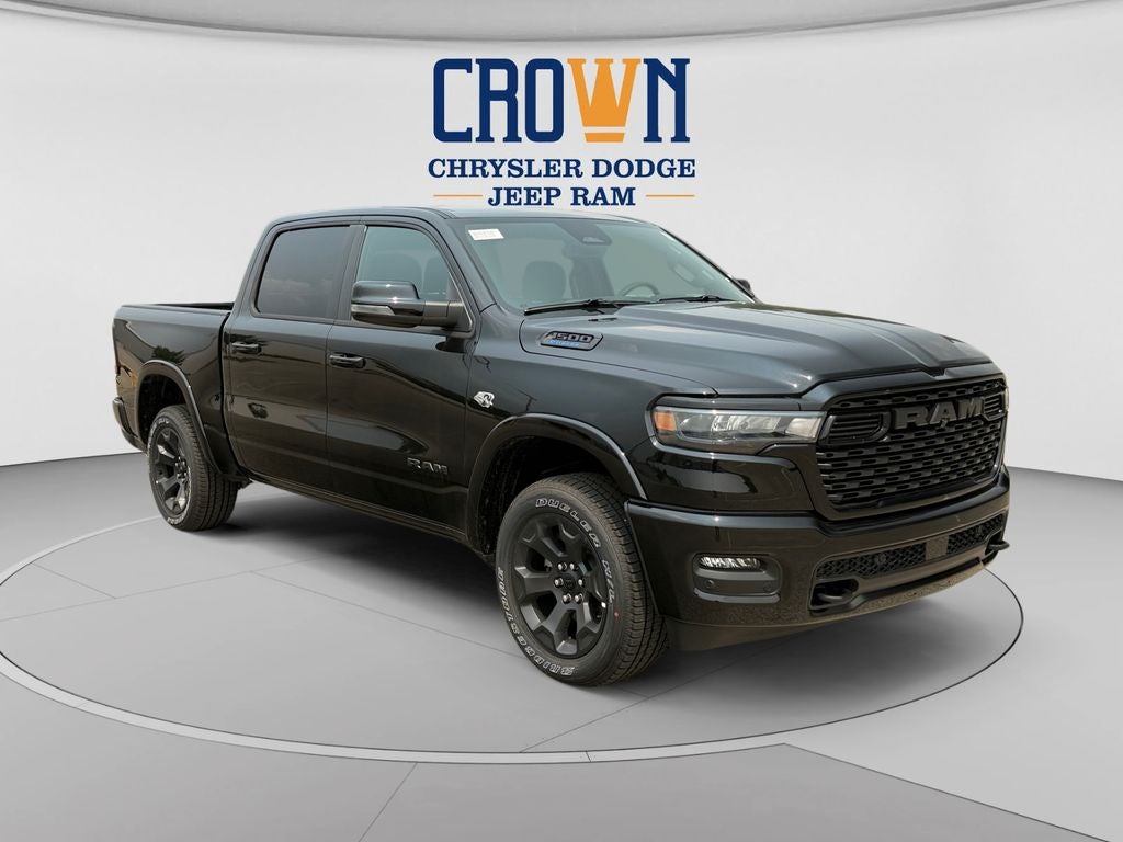 2026 RAM 1500 Big Horn/Lone Star in Diamond Black Crystal Pearlcoat — front three-quarter view