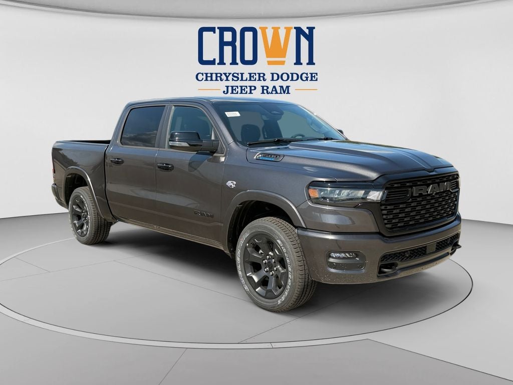 2026 RAM 1500 Big Horn/Lone Star in Granite Crystal Metallic Clearcoat — front three-quarter view
