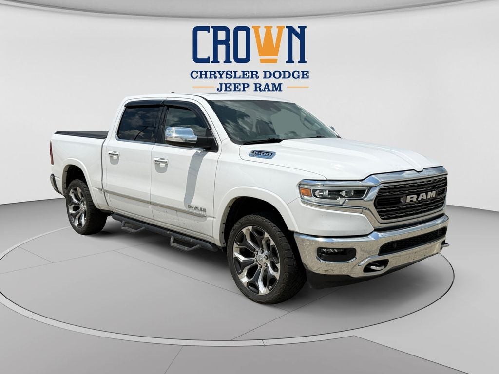 2021 RAM 1500 Limited in Bright White Clearcoat — front three-quarter view