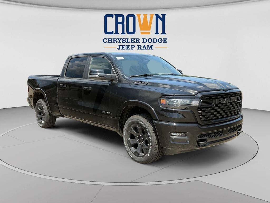 2026 RAM 1500 Big Horn/Lone Star in Diamond Black Crystal Pearlcoat — front three-quarter view