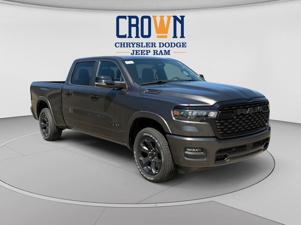 2026 RAM 1500 Big Horn/Lone Star in Granite Crystal Metallic Clearcoat — front three-quarter view