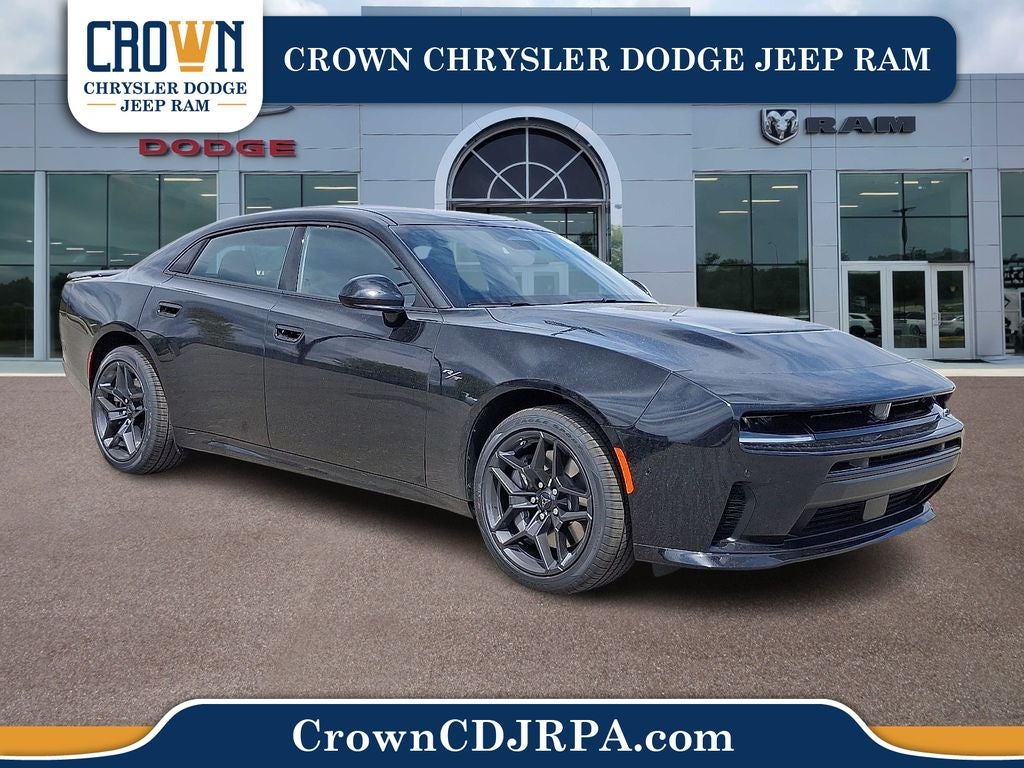 2026 Dodge Charger R/T in Diamond Black Crystal Pearlcoat — front three-quarter view