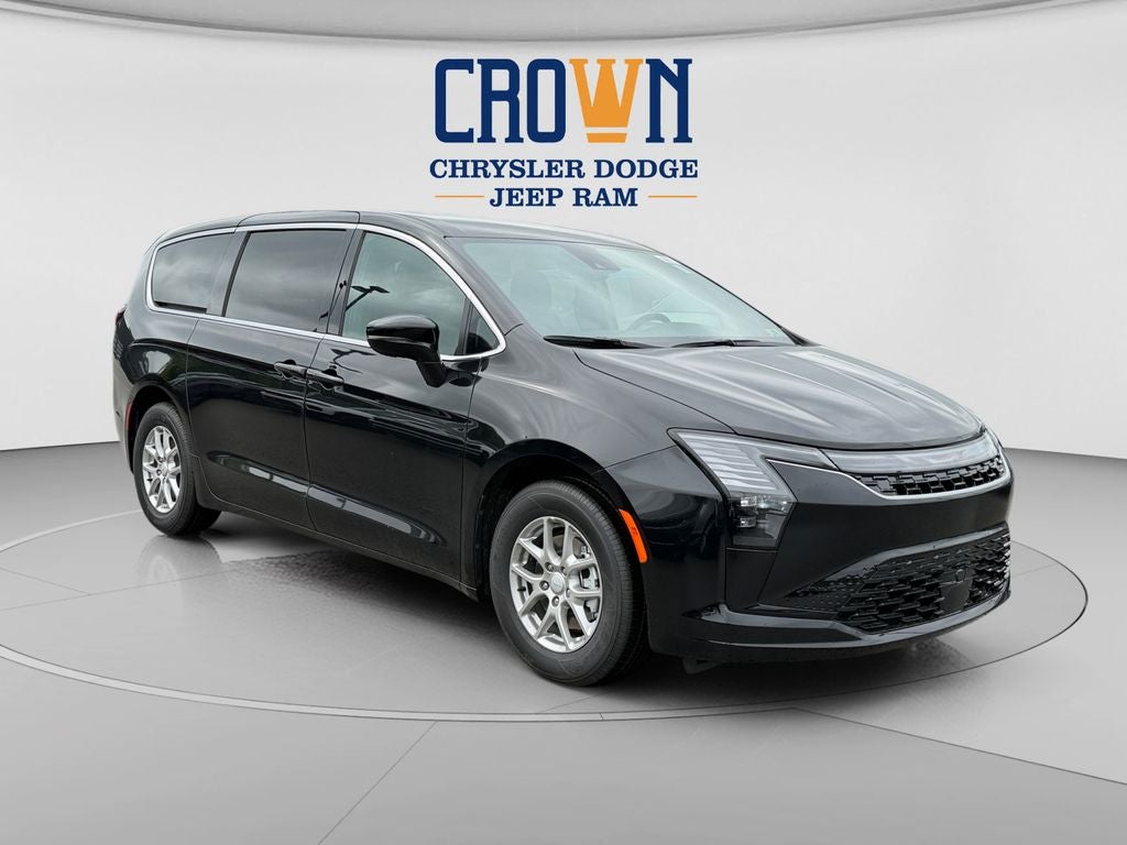 2027 Chrysler Pacifica Select in Diamond Black Crystal Pearlcoat — front three-quarter view
