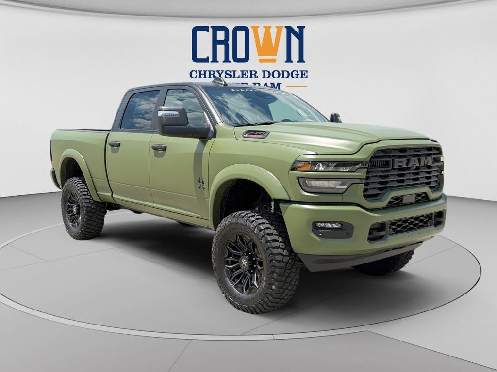 2026 RAM 2500 Big Horn in Diamond Black Crystal Pearlcoat — front three-quarter view