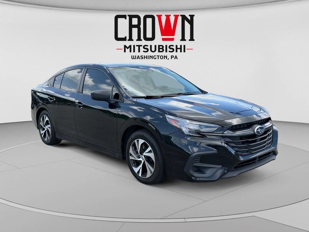 2024 Subaru Legacy Base in Crystal Black Silica — front three-quarter view