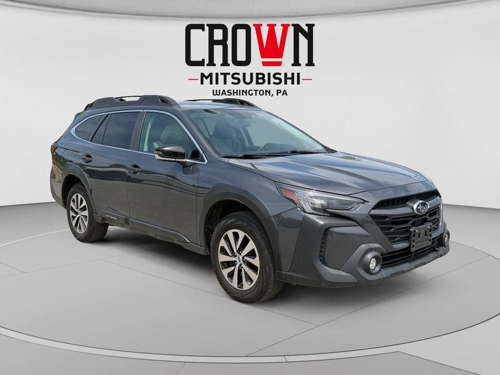 2023 Subaru Outback Premium in Magnetite Gray Metallic — front three-quarter view