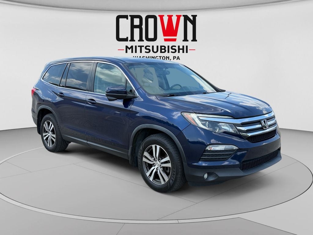 2018 Honda Pilot EX-L w/Rear Entertainment System in Steel Sapphire Metallic — front three-quarter view